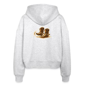 Line Dance Motion - Stanley/Stella Boxy Women’s Organic Zip Hoodie Ida - heather white - Back - AI Model Female 172 dark (172cm)