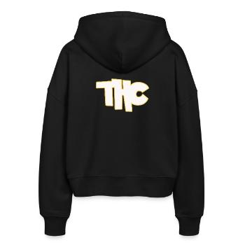 THC - Stanley/Stella Boxy Frauen Bio Zip Hoodie Ida - Schwarz - Hinten - AI Model Female 172 light (172cm)