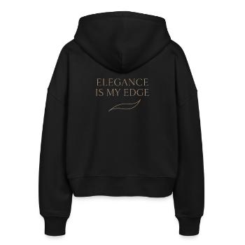 Eleganter Femininer Lebensstil, Sanfte - Stanley/Stella Boxy Frauen Bio Zip Hoodie Ida - Schwarz - Hinten - AI Model Female 172 light (172cm)