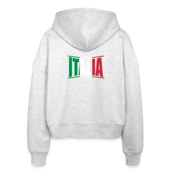T-Shirt Italien Flagge Italien Italien Italie - Stanley/Stella Boxy Frauen Bio Zip Hoodie Ida - Weiß meliert - Hinten - AI Model Female 172 dark (172cm)