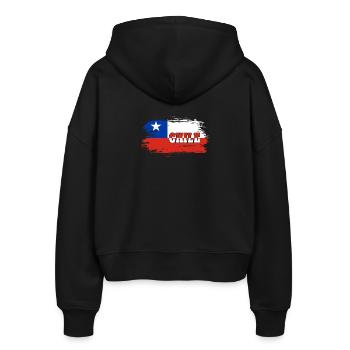 Chile Flagge / Geschenk Nationalflagge - Stanley/Stella Boxy Frauen Bio Zip Hoodie Ida - Schwarz - Hinten - AI Model Female 172 light (172cm)