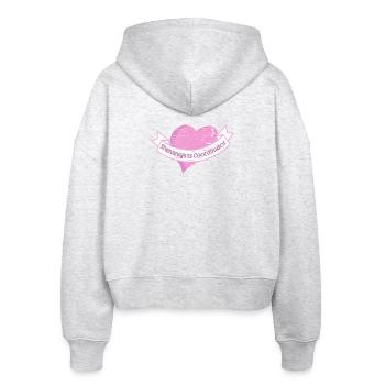 Streiche-Koordinatorin St. Patrick's Day  - Stanley/Stella Boxy Frauen Bio Zip Hoodie Ida - Weiß meliert - Hinten - AI Model Female 172 dark (172cm)