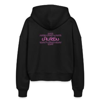 Baby Lauren - Stanley/Stella Boxy Frauen Bio Zip Hoodie Ida - Schwarz - Hinten - AI Model Female 172 light (172cm)