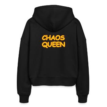 Chaos Queen - Stanley/Stella Boxy Women’s Organic Zip Hoodie Ida - black - Back - AI Model Female 172 light (172cm)
