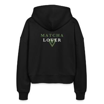 Amoureux du Matcha Cœur Vert - Veste à capuche bio Ida Stanley/Stella Femme - noir - Dos - AI Model Female 172 light (172cm)