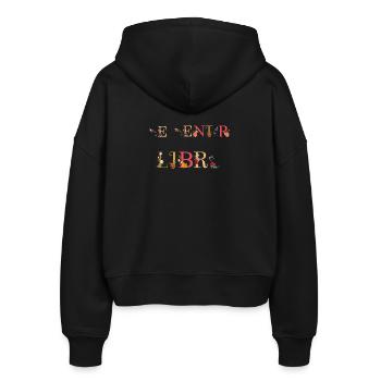 Sich frei fühlen - Stanley/Stella Boxy Frauen Bio Zip Hoodie Ida - Schwarz - Hinten - AI Model Female 172 light (172cm)