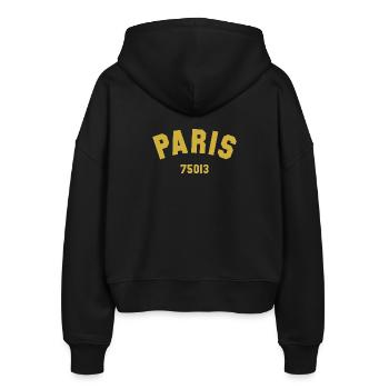 13e arrondissement de PARIS - Veste à capuche bio Ida Stanley/Stella Femme - noir - Dos - AI Model Female 172 light (172cm)