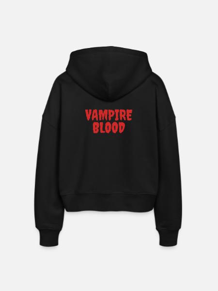 Vampire Blood Horror Typographie Design - Veste à capuche bio Ida Stanley/Stella Femme - noir