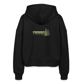 Wald Bäume Natur Naturliebhaber Wildnis Nadelbaum - Stanley/Stella Boxy Frauen Bio Zip Hoodie Ida - Schwarz - Hinten - AI Model Female 172 light (172cm)