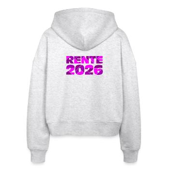 Rente 2026 , Abschied Rente - Stanley/Stella Boxy Frauen Bio Zip Hoodie Ida - Weiß meliert - Hinten - AI Model Female 172 dark (172cm)