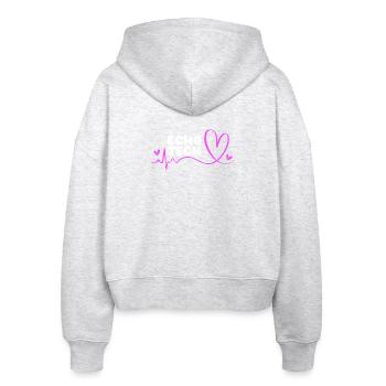 Kardiographie Kardiogramm - Stanley/Stella Boxy Frauen Bio Zip Hoodie Ida - Weiß meliert - Hinten - AI Model Female 172 dark (172cm)