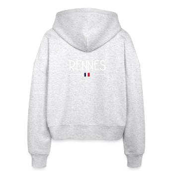 Rennes - Stanley/Stella Boxy Frauen Bio Zip Hoodie Ida - Weiß meliert - Hinten - AI Model Female 172 dark (172cm)