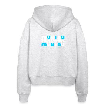 Motiv Montag Weiß/Cyan - Stanley/Stella Boxy Frauen Bio Zip Hoodie Ida - Weiß meliert - Hinten - AI Model Female 172 dark (172cm)