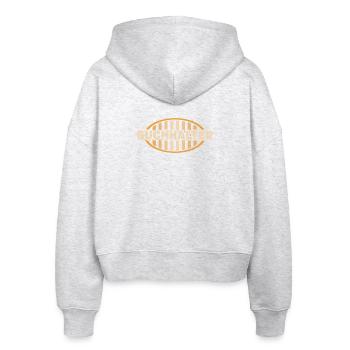 Buchhalter - Stanley/Stella Boxy Frauen Bio Zip Hoodie Ida - Weiß meliert - Hinten - AI Model Female 172 dark (172cm)