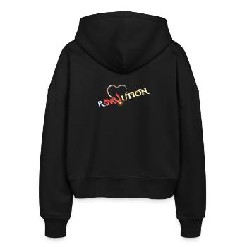 Heart Revolution Solar Flare Graphic - Stanley/Stella Boxy Women’s Organic Zip Hoodie Ida - black - Back - AI Model Female 172 light (172cm)