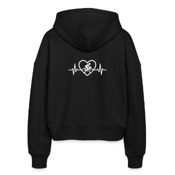 Radfahrer Fahrrad Herz - Stanley/Stella Boxy Frauen Bio Zip Hoodie Ida - Schwarz - Hinten - AI Model Female 172 light (172cm)