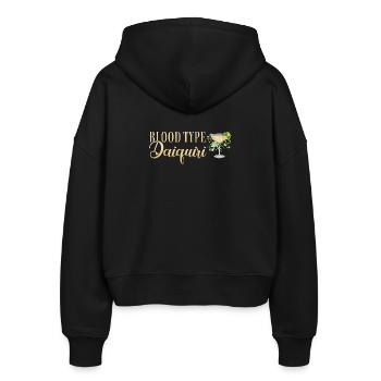 Junggesellinnenabschied Blood Type Daiquiri - Stanley/Stella Boxy Frauen Bio Zip Hoodie Ida - Schwarz - Hinten - AI Model Female 172 light (172cm)