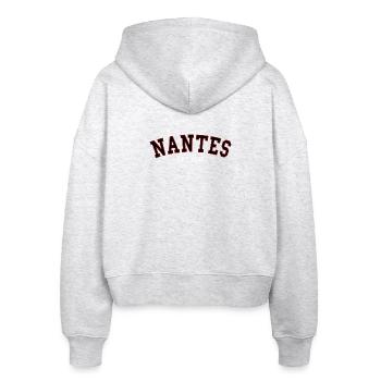 Nantes gegründet 1985 - Stanley/Stella Boxy Frauen Bio Zip Hoodie Ida - Weiß meliert - Hinten - AI Model Female 172 dark (172cm)