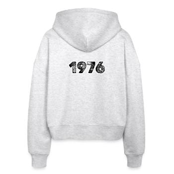 Année 1976 - Veste à capuche bio Ida Stanley/Stella Femme - blanc chiné - Dos - AI Model Female 172 dark (172cm)