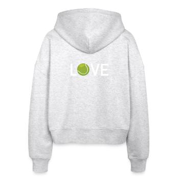Tennis-Liebhaber - Stanley/Stella Boxy Frauen Bio Zip Hoodie Ida - Weiß meliert - Hinten - AI Model Female 172 dark (172cm)