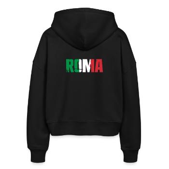 Roma Italia Vintage Rom - Stanley/Stella Boxy Frauen Bio Zip Hoodie Ida - Schwarz - Hinten - AI Model Female 172 light (172cm)
