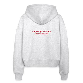 Stuttgart Bad Cannstatt altdeutsch - Stanley/Stella Boxy Frauen Bio Zip Hoodie Ida - Weiß meliert - Hinten - AI Model Female 172 dark (172cm)