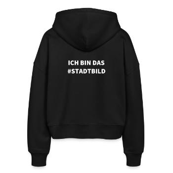 Ich bin das Stadtbild - Stanley/Stella Boxy Frauen Bio Zip Hoodie Ida - Schwarz - Hinten - AI Model Female 172 light (172cm)