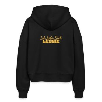Leo - Stanley/Stella Boxy Women’s Organic Zip Hoodie Ida - black - Back - AI Model Female 172 light (172cm)