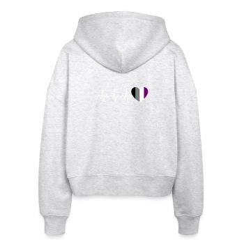 Ace Pride Heartbeat Asexual - Stanley/Stella Boxy Frauen Bio Zip Hoodie Ida - Weiß meliert - Hinten - AI Model Female 172 dark (172cm)