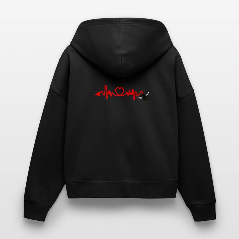 Cardio-Herzfrequenz, Biene mit Stachel oder Pfeil Stanley/Stella Boxy Frauen Bio Zip Hoodie Ida