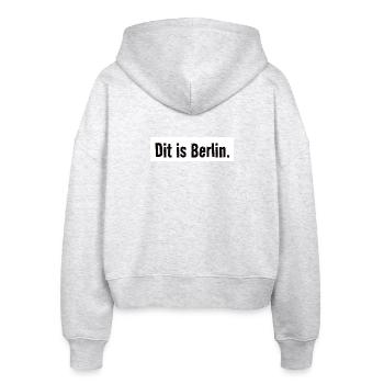 This is Berlin. Urban. City. capital. Verdict - Stanley/Stella Boxy Women’s Organic Zip Hoodie Ida - heather white - Back - AI Model Female 172 dark (172cm)