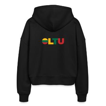 Lithuania - Stanley/Stella Boxy Women’s Organic Zip Hoodie Ida - black - Back - AI Model Female 172 light (172cm)
