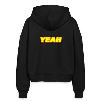 YEAH - Stanley/Stella Boxy Frauen Bio Zip Hoodie Ida - Schwarz - Hinten - AI Model Female 172 light (172cm)