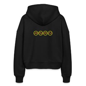 synth sound - Stanley/Stella Boxy Women’s Organic Zip Hoodie Ida - black - Back - AI Model Female 172 light (172cm)