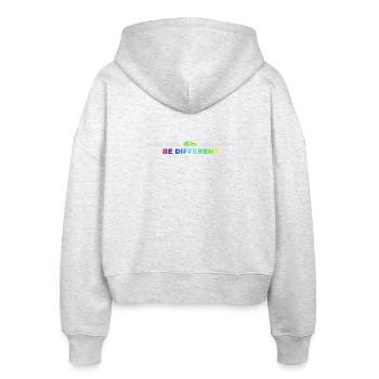 Be different - Stanley/Stella Boxy Frauen Bio Zip Hoodie Ida - Weiß meliert - Hinten - AI Model Female 172 dark (172cm)