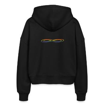 Regenbogen breite Unendlichkeit - Stanley/Stella Boxy Frauen Bio Zip Hoodie Ida - Schwarz - Hinten - AI Model Female 172 light (172cm)