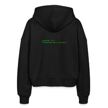 chmod 777 proprietary_os.exe - Humor Geek Tshirt - Stanley/Stella Boxy Women’s Organic Zip Hoodie Ida - black - Back - AI Model Female 172 light (172cm)