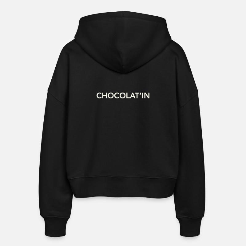 Chocolatine - Veste à capuche bio Ida Stanley/Stella Femme - noir