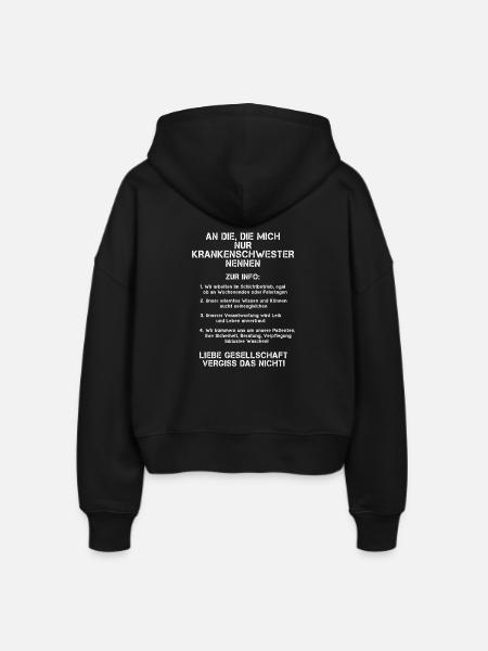 Krankenschwester INFO - Stanley/Stella Boxy Frauen Bio Zip Hoodie Ida - Schwarz