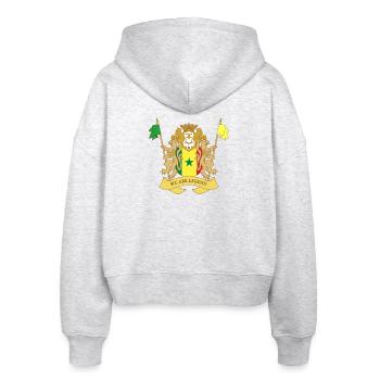 BLAZON SENEGAL - Stanley/Stella Boxy Women’s Organic Zip Hoodie Ida - heather white - Back - AI Model Female 172 dark (172cm)