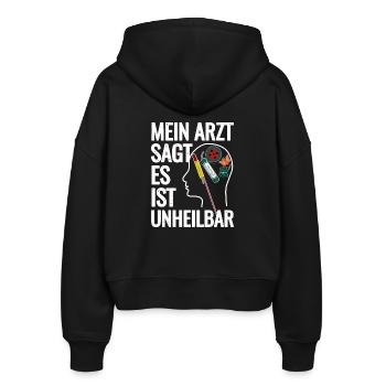 Feuerwerk Im Kopf - Stanley/Stella Boxy Frauen Bio Zip Hoodie Ida - Schwarz - Hinten - AI Model Female 172 light (172cm)
