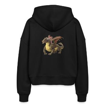 Hässlicher Drache - Stanley/Stella Boxy Frauen Bio Zip Hoodie Ida - Schwarz - Hinten - AI Model Female 172 light (172cm)
