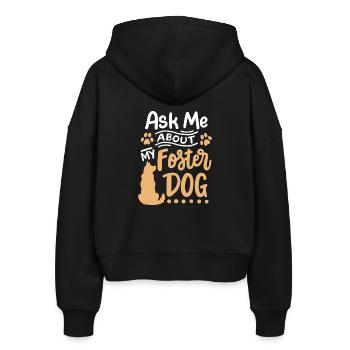 Pflegehund Herrchen Frauchen - Stanley/Stella Boxy Frauen Bio Zip Hoodie Ida - Schwarz - Hinten - AI Model Female 172 light (172cm)
