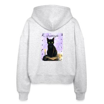 Hüter der Mitternachtsgeheimnisse - Stanley/Stella Boxy Frauen Bio Zip Hoodie Ida - Weiß meliert - Hinten - AI Model Female 172 dark (172cm)
