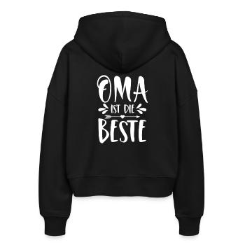 Oma ist die Beste - Stanley/Stella Boxy Frauen Bio Zip Hoodie Ida - Schwarz - Hinten - AI Model Female 172 light (172cm)