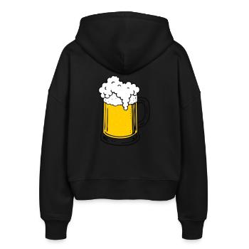 Beer - Stanley/Stella Boxy Women’s Organic Zip Hoodie Ida - black - Back - AI Model Female 172 light (172cm)