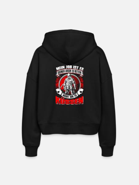Arsch retten - Stanley/Stella Boxy Frauen Bio Zip Hoodie Ida - Schwarz