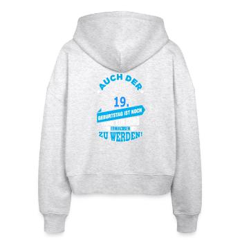 19. - Stanley/Stella Boxy Frauen Bio Zip Hoodie Ida - Weiß meliert - Hinten - AI Model Female 172 dark (172cm)