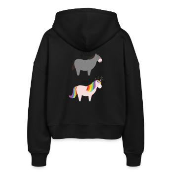 You VS Me (Donkey / Unicorn) - Veste à capuche bio Ida Stanley/Stella Femme - noir - Dos - AI Model Female 172 light (172cm)