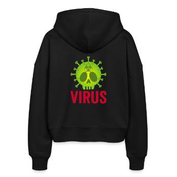 Todeskopf Virus - Stanley/Stella Boxy Frauen Bio Zip Hoodie Ida - Schwarz - Hinten - AI Model Female 172 light (172cm)